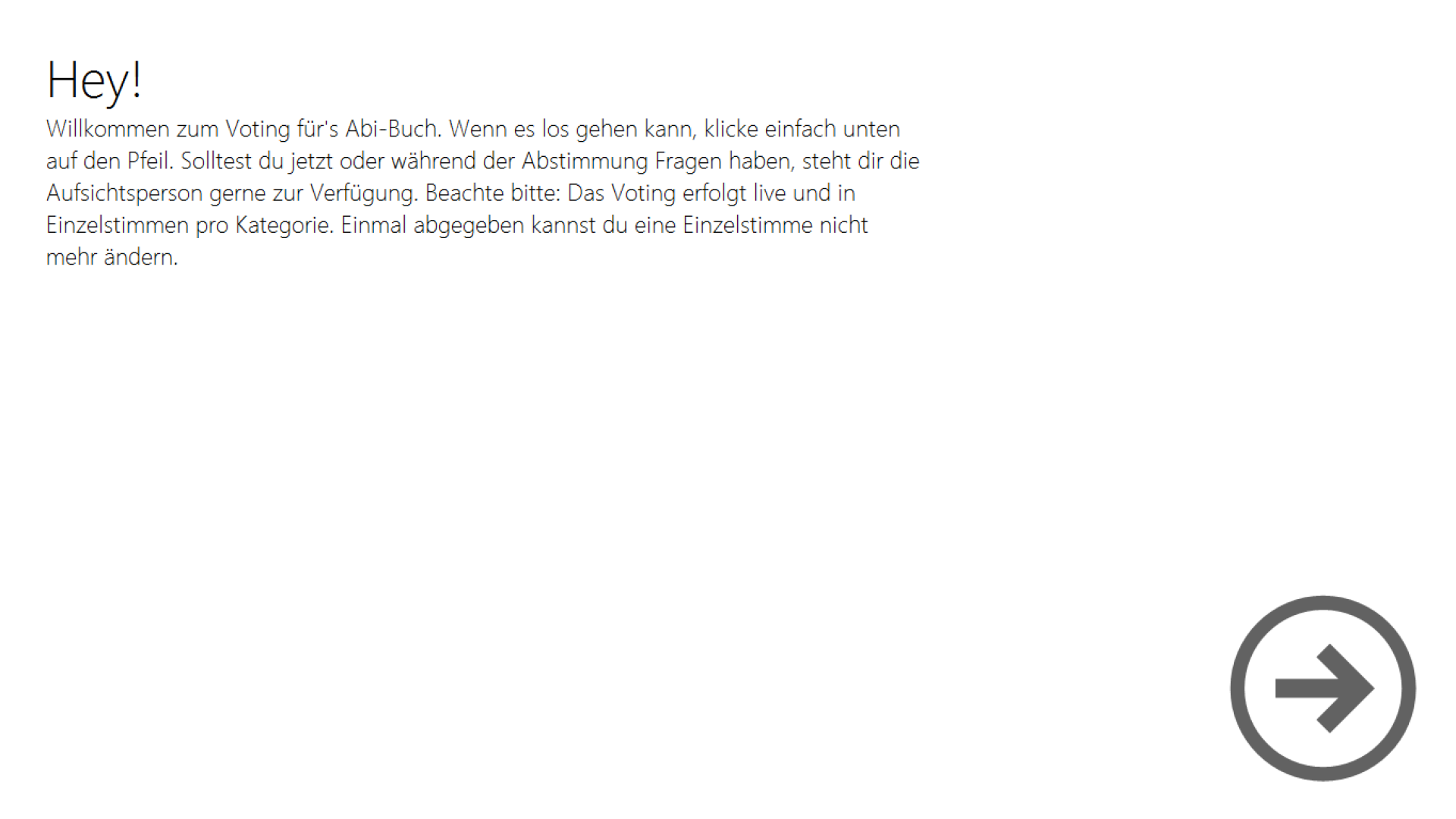 Startbildschirm Teilnehmende